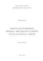 Adriatic Sea Environment Program - brza procjena žarišnih točaka zagađenja u Jadranu