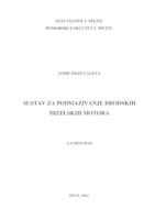 Sustav za podmazivanja brodskih dizelskih motora