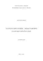 Lloyd's open form - međunarodni ugovor o spašavanju