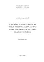 Strateška studija utjecaja na okoliš programa mjera zaštite i upravljanja morskim okolišem i obalnim područjem