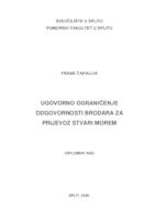 Ugovorno ograničenje odgovornosti brodara za prijevoz stvari morem