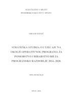 Strateška studija o utjecaju na okoliš operativnog programa za pomorstvo i ribarstvo RH za 2014 - 2020