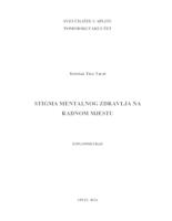 Stigma mentalnog zdravlja na radnom mjestu