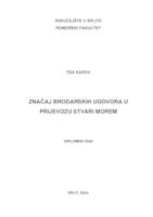 Značaj brodarskih ugovora u prijevozu stvari morem