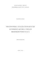 Ergonomska analiza integracije ljudskih faktora u dizajnu brodskih podsustava