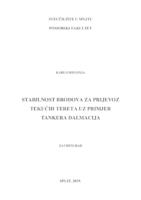 Stabilnost brodova za prijevoz tekućih tereta uz primjer tankera Dalmacija