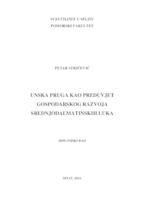 prikaz prve stranice dokumenta Unska pruga kao preduvjet gospodarskog razvoja srednjodalmatinskih luka