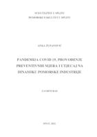 prikaz prve stranice dokumenta Pandemija COVID 19, provođenje preventivnih mjera i utjecaj na dinamiku pomorske industrije