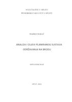 prikaz prve stranice dokumenta Analiza i ciljevi planiranog sustava održavanja na brodu