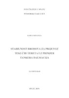 prikaz prve stranice dokumenta Stabilnost brodova za prijevoz tekućih tereta uz primjer tankera Dalmacija